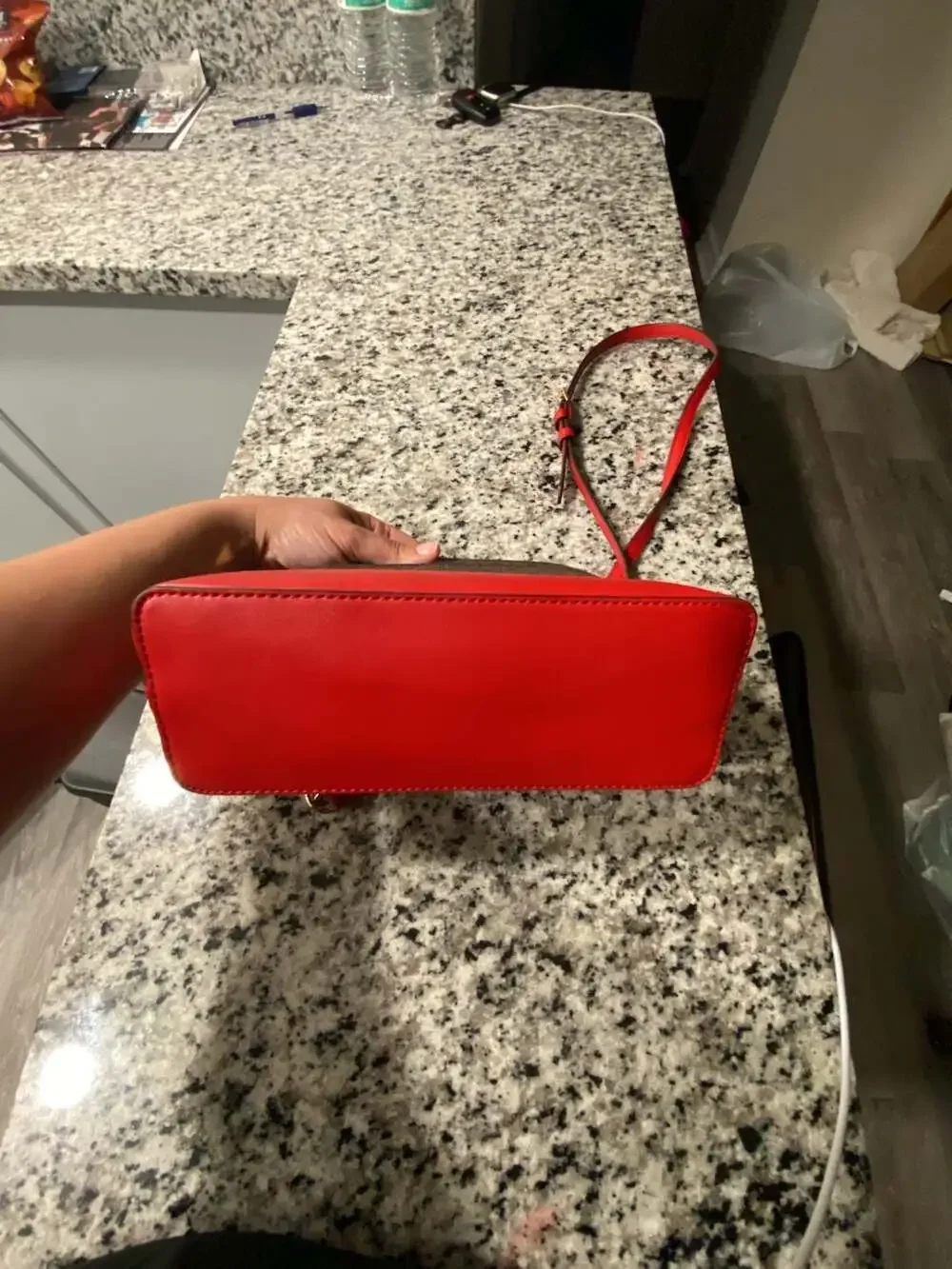 Michael Kors Jet Set Charm Large Dome Crossbody in Brown and Red